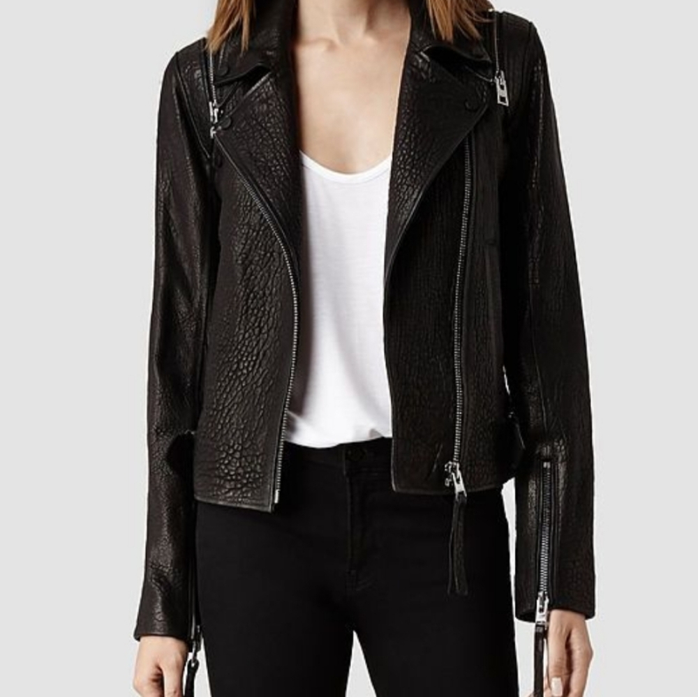 AllSaints 2 in 1 leather jacket